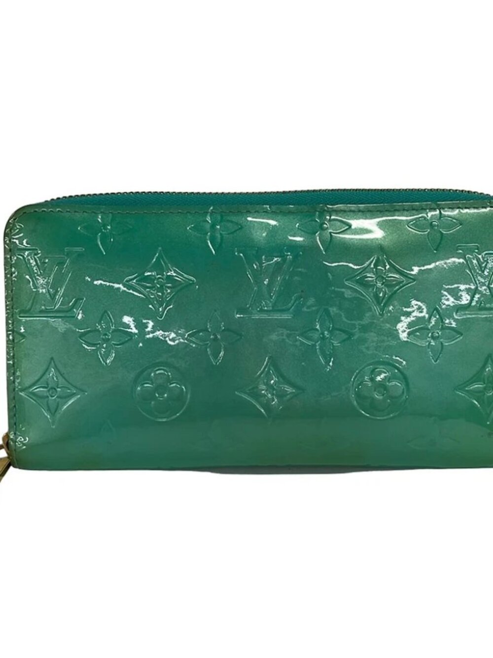 LOUIS VUITTON Zippy Wallet M91734 Blue Lagon Monogram Vernis CA0192 Long Wallet
